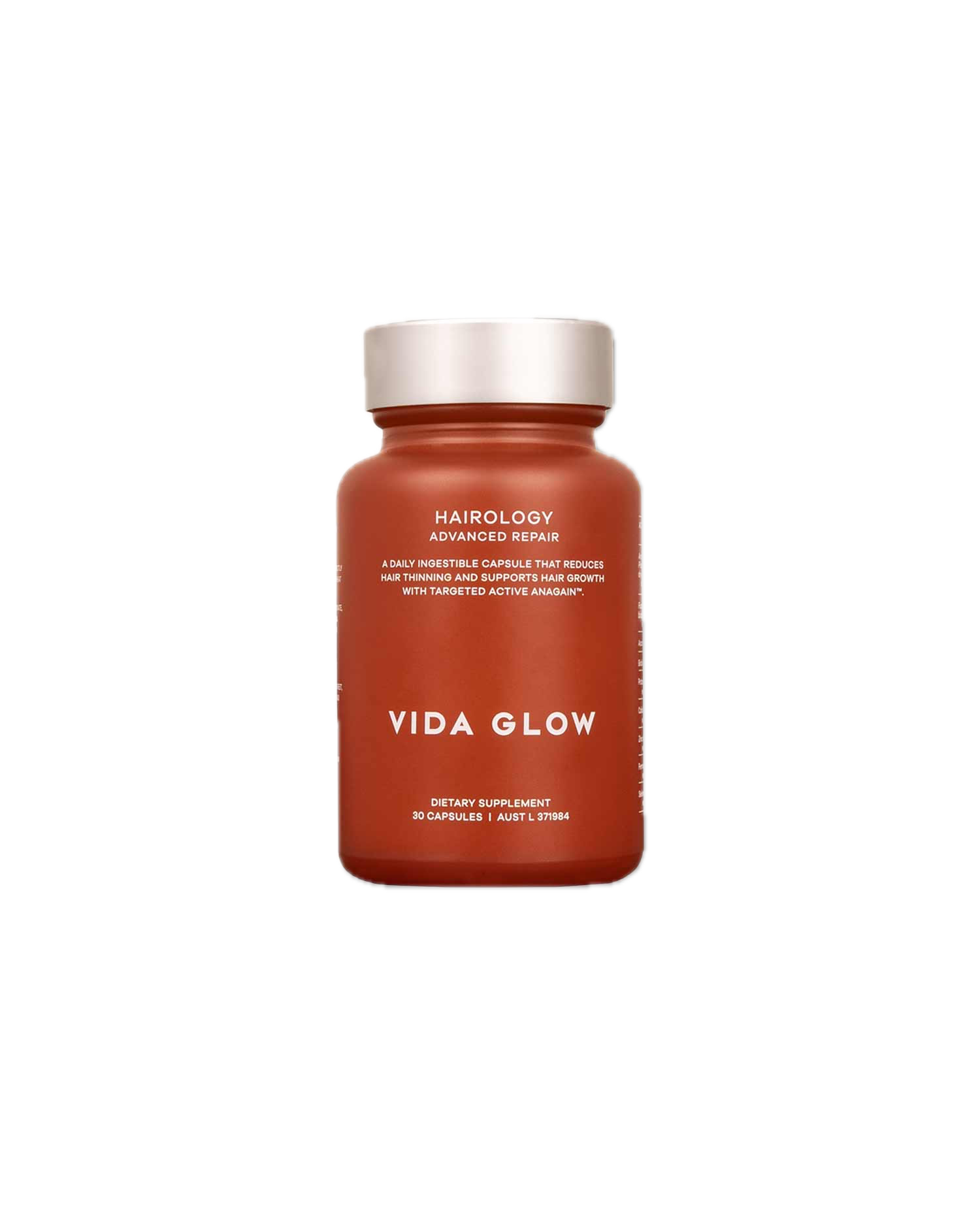 1 Vidaglow Hairology Capsules Front Of Bottle Background Removed